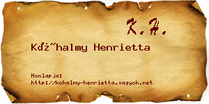 Kőhalmy Henrietta névjegykártya